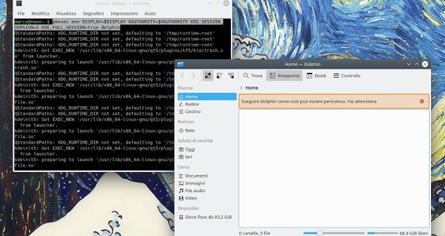 Come eseguire Dolphin come root con KDE neon e Kubuntu