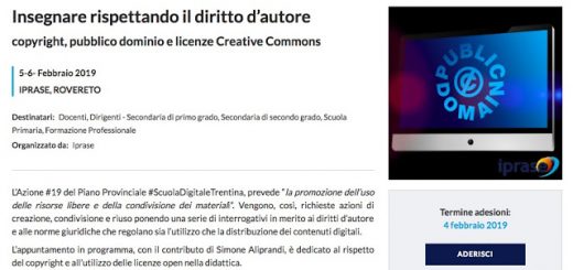 Insegnare rispettando il diritto d’autore: corso per insegnanti e dirigenti a IPRASE Rovereto