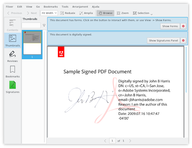 okular in arrivo il supporto alla visualizzazione di firme e certificati pdf