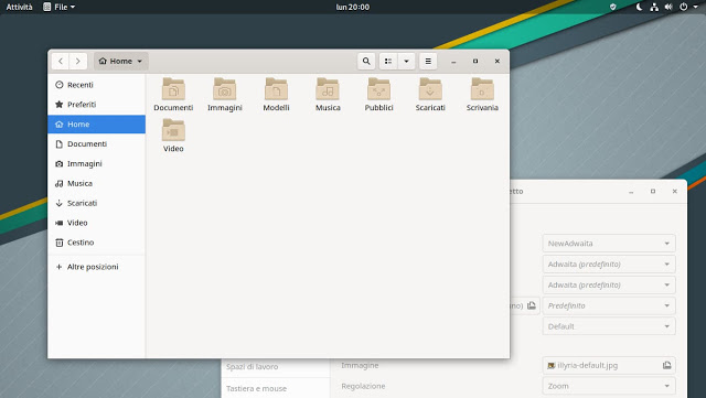 proviamo il nuovo tema di gnome