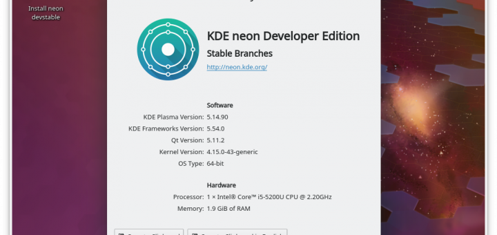 Testare KDE Plasma 5.15 Beta con KDE neon Developer Git-Stable Edition