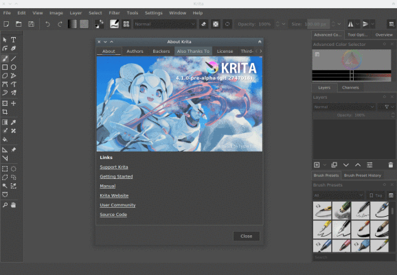 Krita ora disponibile via snap 1 starting-krita