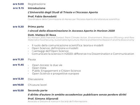 Disseminare i prodotti della ricerca: seminario all’Università di Trieste