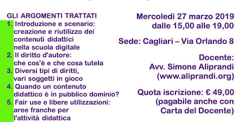Tutela e riutilizzo dei contenuti didattici: corso di formazione a Cagliari