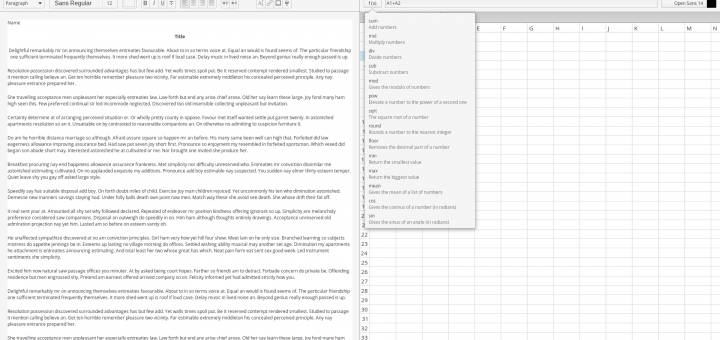 Spreadsheet e Writer: due nuove applicazioni che seguono le linee guida di elementary OS