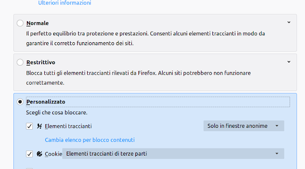 Firefox avvia il blocco dei cookie traccianti di terze parti per impostazione predefinita