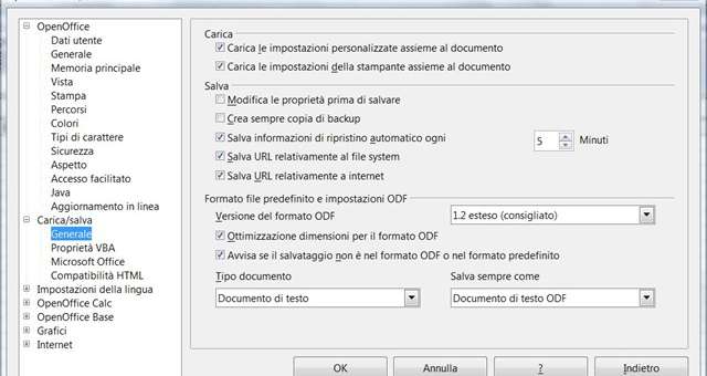 Come impostare il salvataggio automatico in OpenOffice.