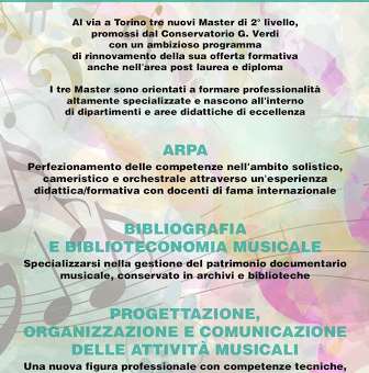 Il master Progettazione, Organizzazione e Comunicazione delle Attività Musicali: nuova avventura come docente al Conservatorio di Torino