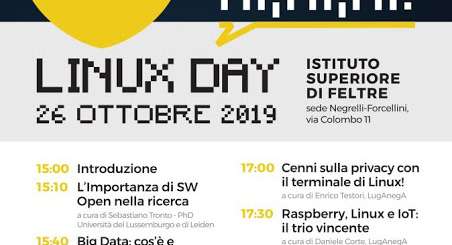 Linux Day 2019: L’evento del LugAnegA