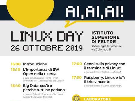 Linux Day 2019: L’evento del LugAnegA