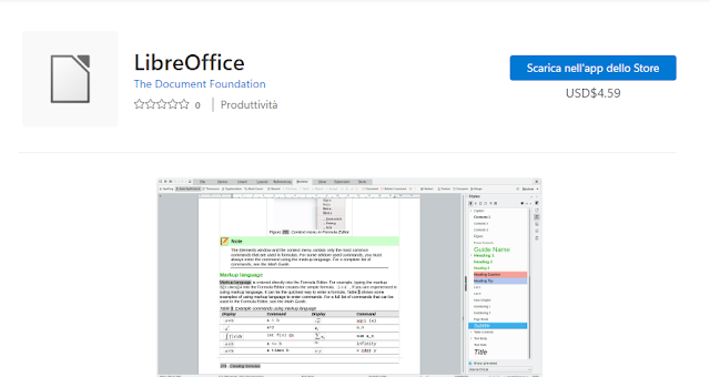 LibreOffice sbarca sul Microsoft Store ad un costo di € 4,59