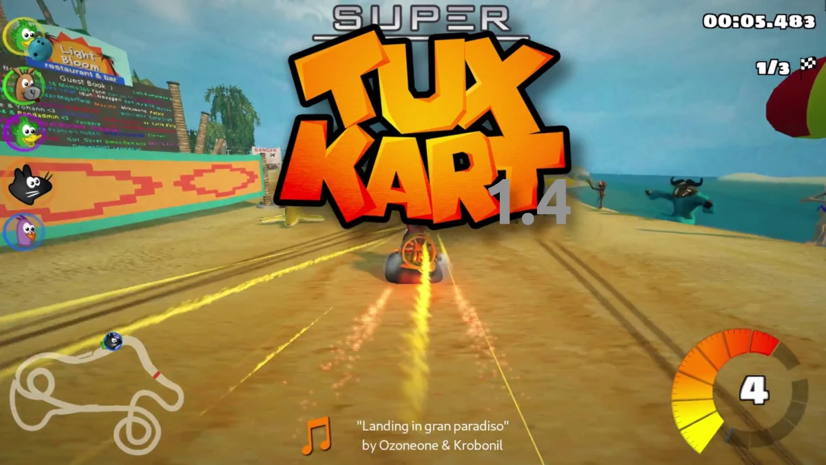 SuperTuxKart 1.4 Gioco di corse di kart rilasciato con nuove trame e kart, Vulkan Renderer