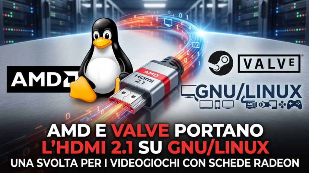 AMD e Valve portano l'HDMI 2.1 su GNU/Linux: una svolta per i videogiochi con schede Radeon